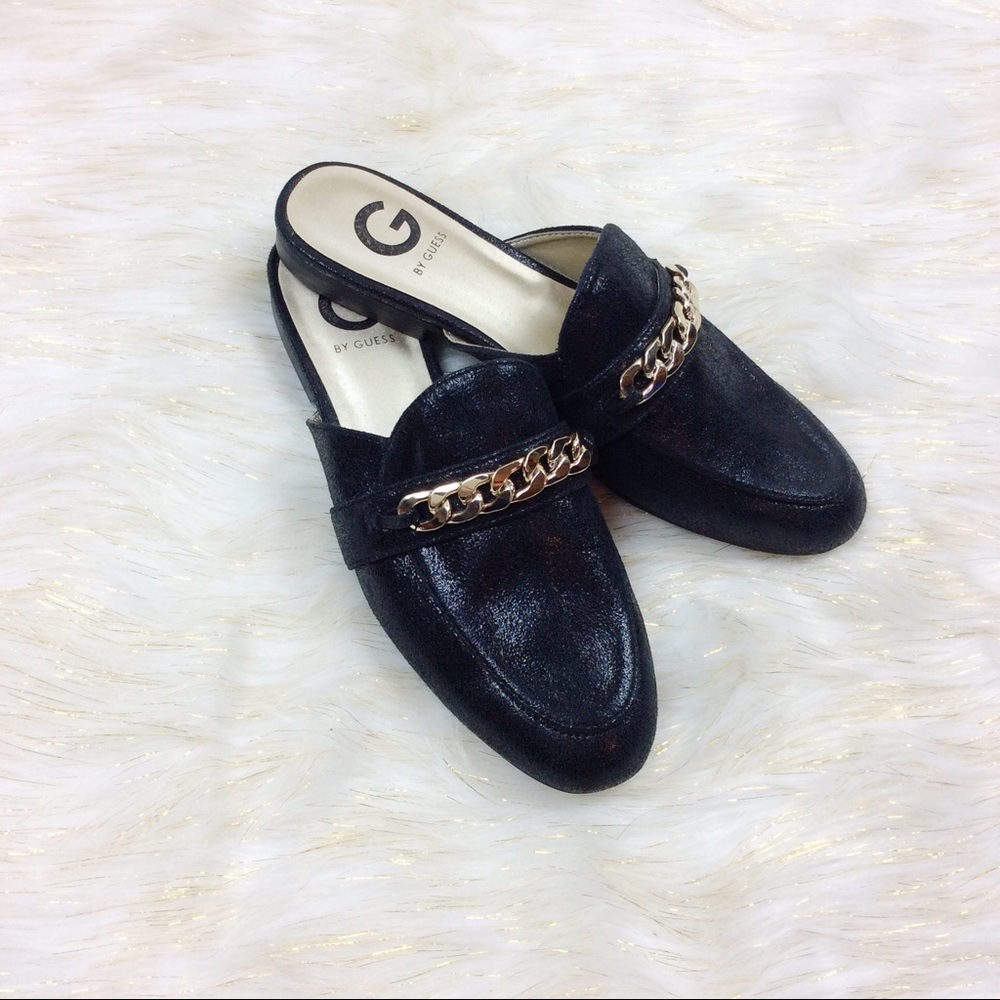 NWOT G by Guess Metallic Mules with Gold Chain